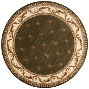 Victorian Green 8 ft. x 8 ft. Round Area Rug