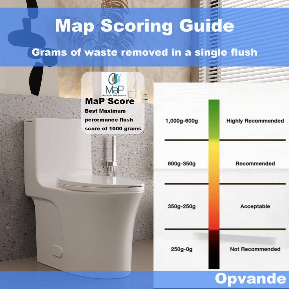 Glossy White Ceramic Dual Flush Elongated One-Piece Toilet