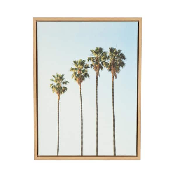 Kate and Laurel 24 in. x 18 in. "Four Palm Trees" by Tai Prints Framed Canvas Wall Art