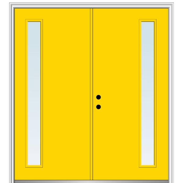 MMI Door 64 in. x 80 in. Viola Right-Hand Inswing 1-Lite Clear Low-E Painted Fiberglass Smooth Prehung Front Door