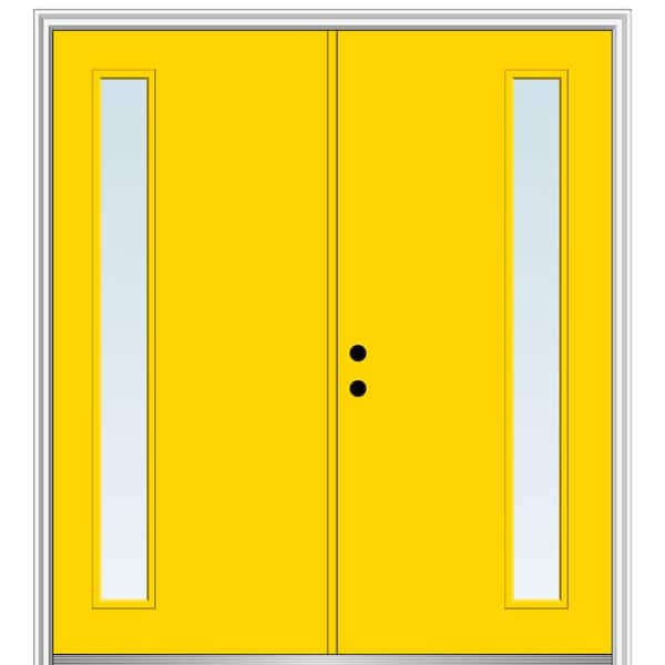 MMI Door 72 in. x 80 in. Viola Right-Hand Inswing 1-Lite Clear Low-E Painted Fiberglass Smooth Prehung Front Door