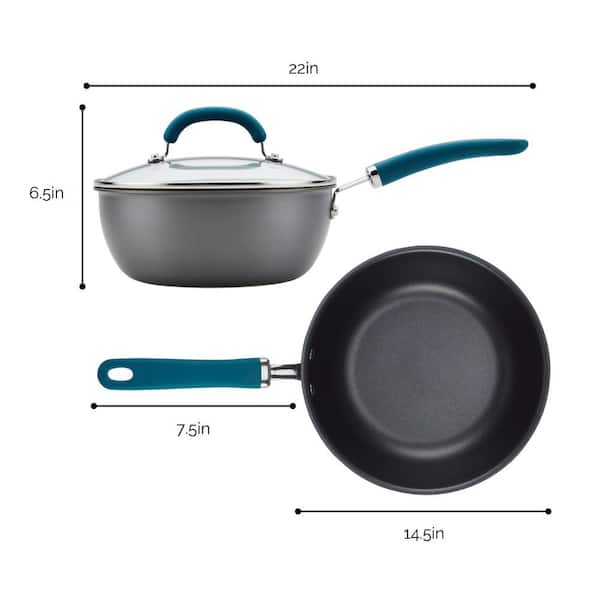 Rachael Ray Create Delicious Nonstick Deep Skillets - Teal, 2 pc - Fry's  Food Stores
