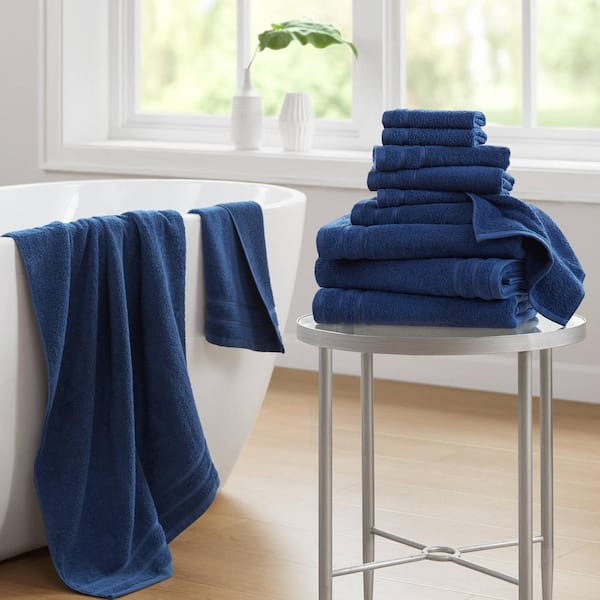 400GSM Essential Bundle 12-Piece Indigo Cotton Bath Towel Set
