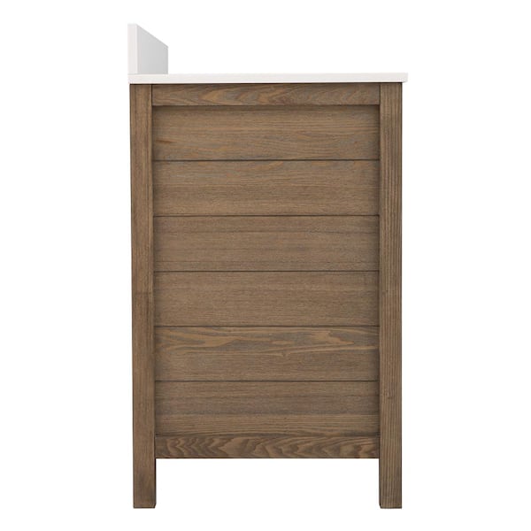 Home Decorators Collection - Stanhope 31 in. Single Sink Reclaimed Oak Bath Vanity with Crystal White Engineered Stone Top (Assembled)