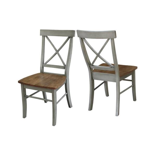 International Concepts Olivia 5 Piece 36 In Hickory Stone Extendable Solid Wood Dining Set With Alexa Chairs K41 36rxt 27b C613 4 The Home Depot