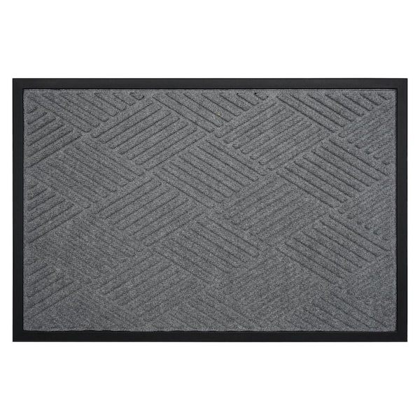 Graphite Grid Grey 24 in. x 36 in. Multicolored Indoor/Outdoor Doormat