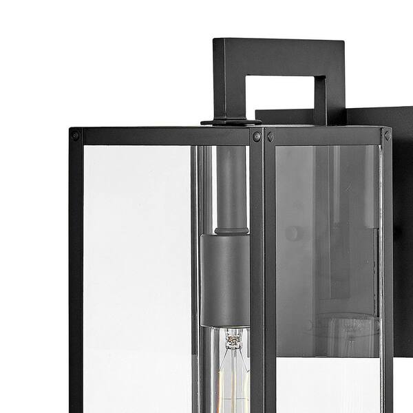 HINKLEY - Max 1-Light Black Hardwired Outdoor Wall Lantern Sconce