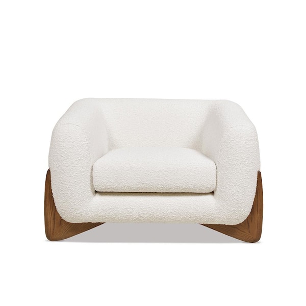 Alpine 43.5 Sherpa Arm Chair Ivory White Boucle