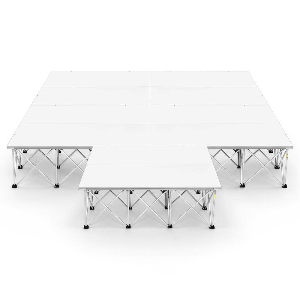 48"×48" Folding Aluminum Stage Platform, 16.5" Height, 1540 Lbs Tool‑Free Non‑Slip Modular