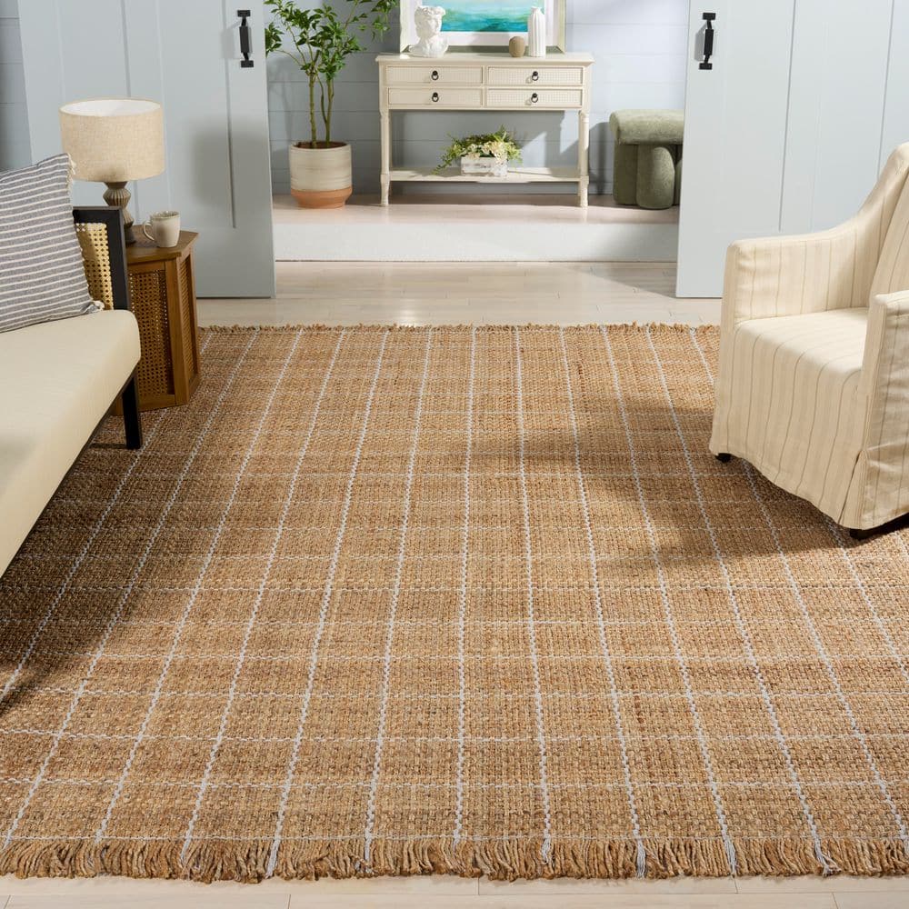 Natural Fiber 8 ft. x 10 ft. Natural/Bleach Geometric Grid Area Rug price history on PriceWatchPro