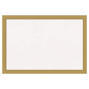 Grace Brushed Gold Narrow White Corkboard 26 in. x 18 in. Bulletin Board Memo Board