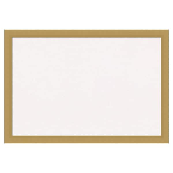 Amanti Art Grace Brushed Gold Narrow White Corkboard 26 in. x 18 in. Bulletin Board Memo Board