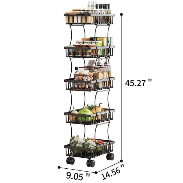 Costway 3-Tier Wire Fruit Basket Stand Kitchen Snack Vegetable