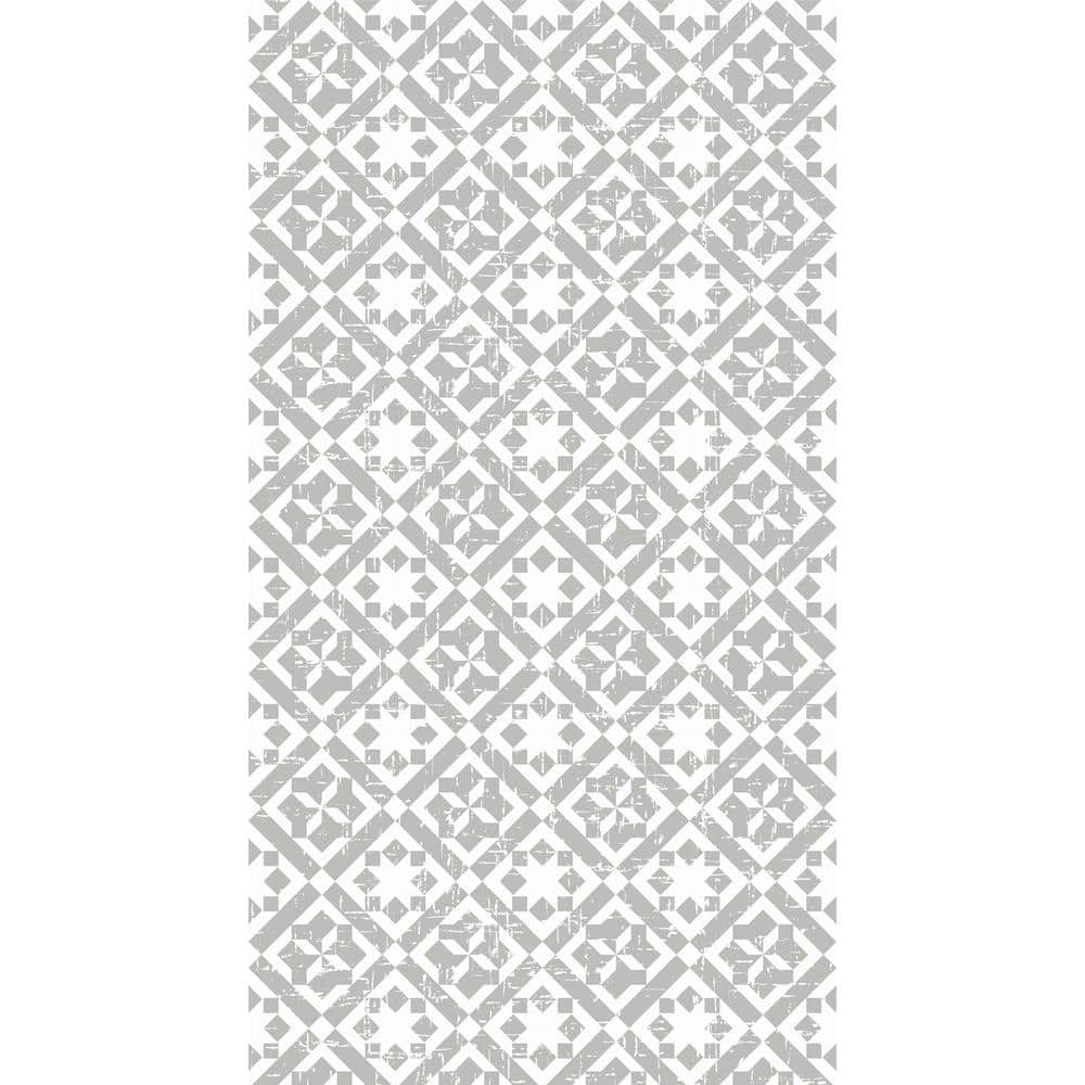 Artmaison Canada 18 in. x 42 in. Non Slip Designer Kitchen Art Mat Long Vinyl Rug Decorative Floor Mat Runner Rug, Cream/ Blue/ Multi