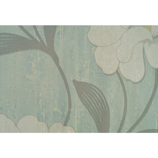Washington Wallcoverings Light Beige Accent Tropical Floral Print Wallpaper