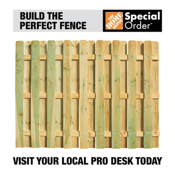 Unbranded 6 ft. x 8 ft. Pressure-Treated Pine Shadowbox Fence Panel