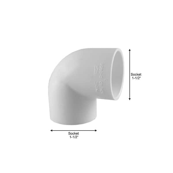 1-1/2 in. x 1-1/2 in. 90 Degree PVC Socket x Socket Elbow Fitting