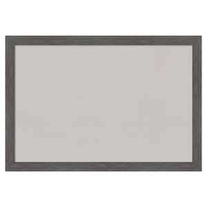 Pinstripe Plank Grey Thin Framed Grey Corkboard 26 in. x 18 in. Bulletin Board Memo Board
