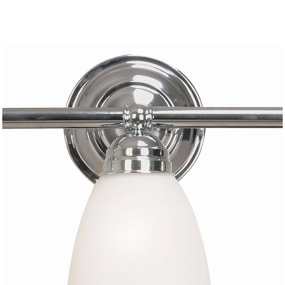 Ardmore Polished Chrome 3-Light Vanity Bar with Frosted Glass Shades
