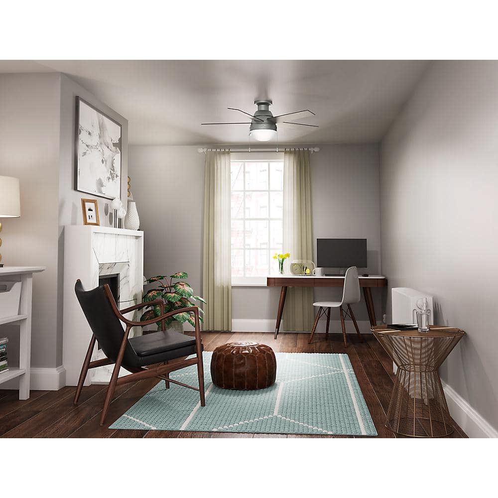 Anslee 46 in. Indoor Low Profile Matte Silver Ceiling Fan with Light price history on PriceWatchPro