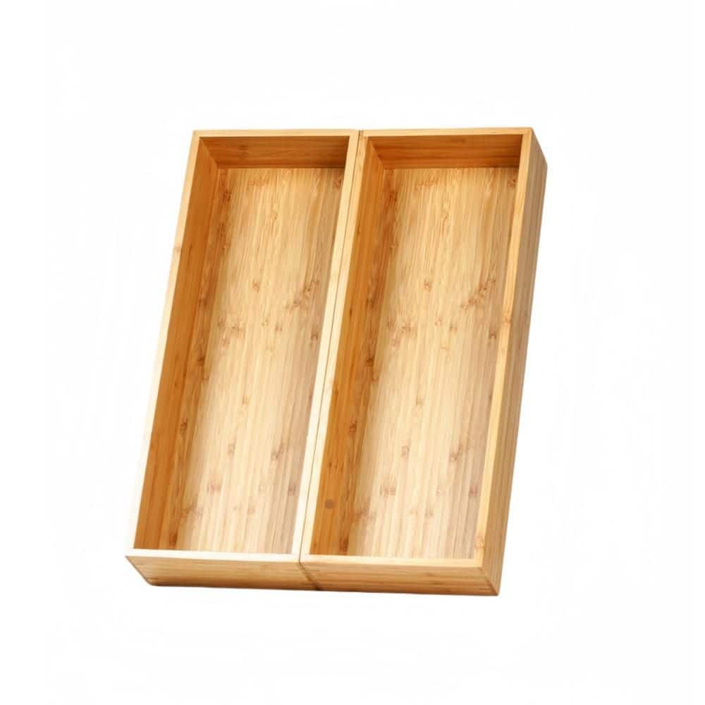 2.5 in. H x 17 in. W x 6 in. D Bamboo Kitchen Utensils Organizer, Silverware Flatware Cutlery Storage Box (Set of 2) price history on PriceWatchPro