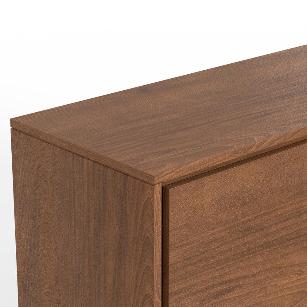 Lowry 60" Walnut Wood and Metal Modern Industrial Sideboard Buffet