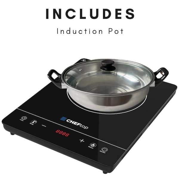 HOMCOM Portable Induction Cooktop 1500W Electric Countertop Burner  Induction Hot Plate with 8 Power Settings LCD Sensor Touch and Crystal  Glass Black