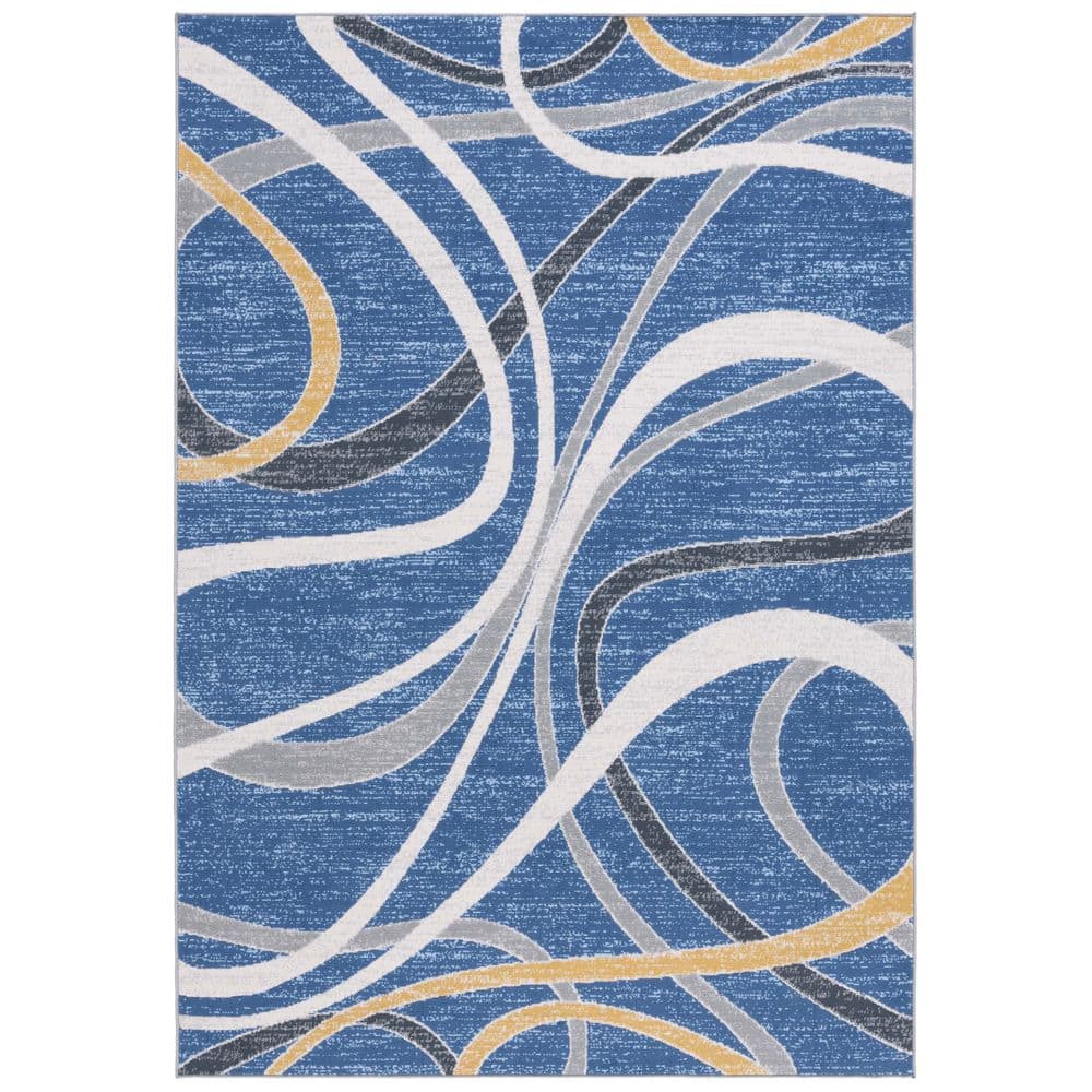 Odyssey 4 ft. x 6 ft. Blue/Gold Ivory Abstract Swirls Area Rug price history on PriceWatchPro