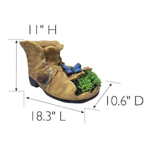 10.6 in. W x 18.3 in. L x 11 in. H Large Magnesia Boot Planter