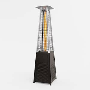 48,000 BTU Propane Pyramid Brown Patio Heater with Wheels and Cover