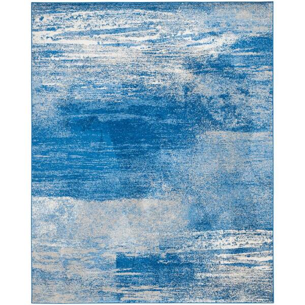 SAFAVIEH Adirondack Silver/Blue Solid Color 8 ft. x 10 ft. Distressed Area Rug