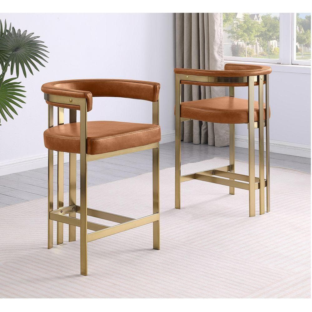 Best Quality Furniture Camryn 35 in H. Toffee Color Low Back Metal