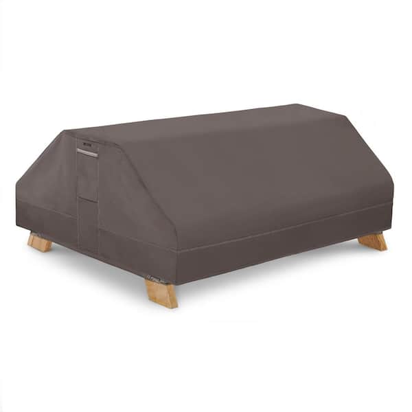 Classic Accessories Ravenna 57 in. W x 72 in. D x 33 in. H Dark Taupe Water-Resistant Rectangle Picnic Table Cover