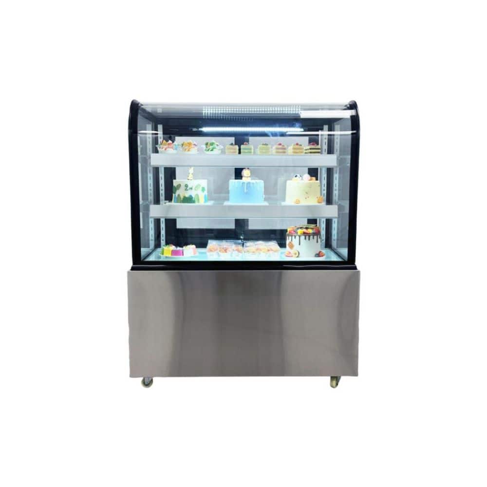 36 in. 10.4 cu. ft. NSF Commercial Auto Defrost Refrigerated Bakery Display Refrigerator Case in Stainless Steel