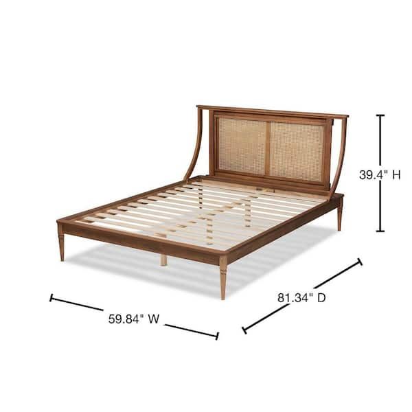 Baxton Studio Jamila Walnut Brown Full Platform Bed 194 11510 HD