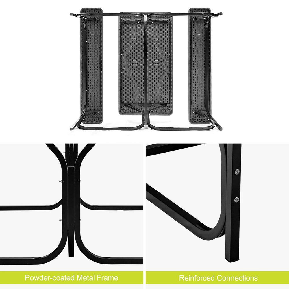 Eco-Friendly HDPE Black Picnic Table Set for 4