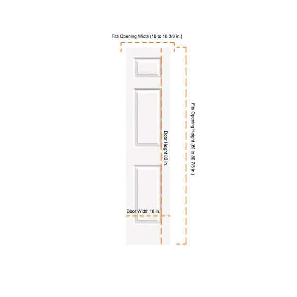 JELD-WEN 18 in. x 80 in. Colonist White Painted Textured Molded