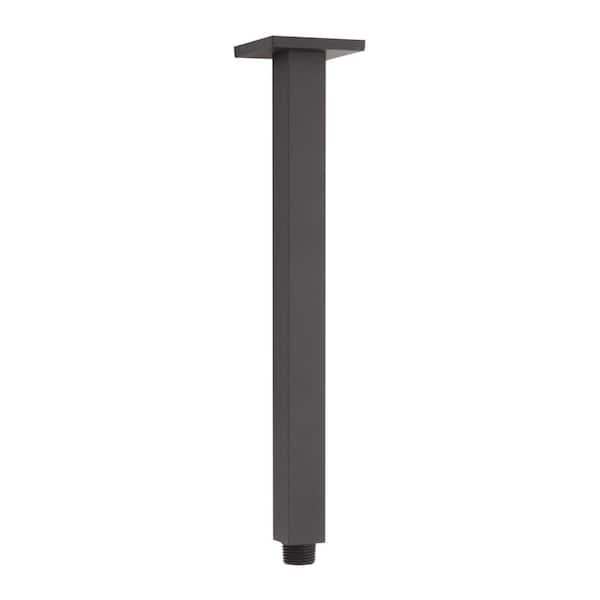 12 in. Square Ceiling Mounted Shower Arm and Flange Matte Black