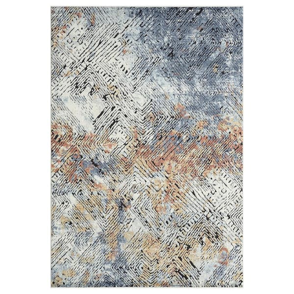 Abani Venus Multi 7 ft. 9 in. x 10 ft. 2 in. Abstract Polypropylene Area Rug