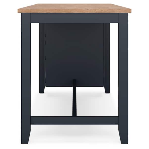 Gesthaven Casual Natural/Blue Wood 30 in 4 Legs Dining Table Seats 4