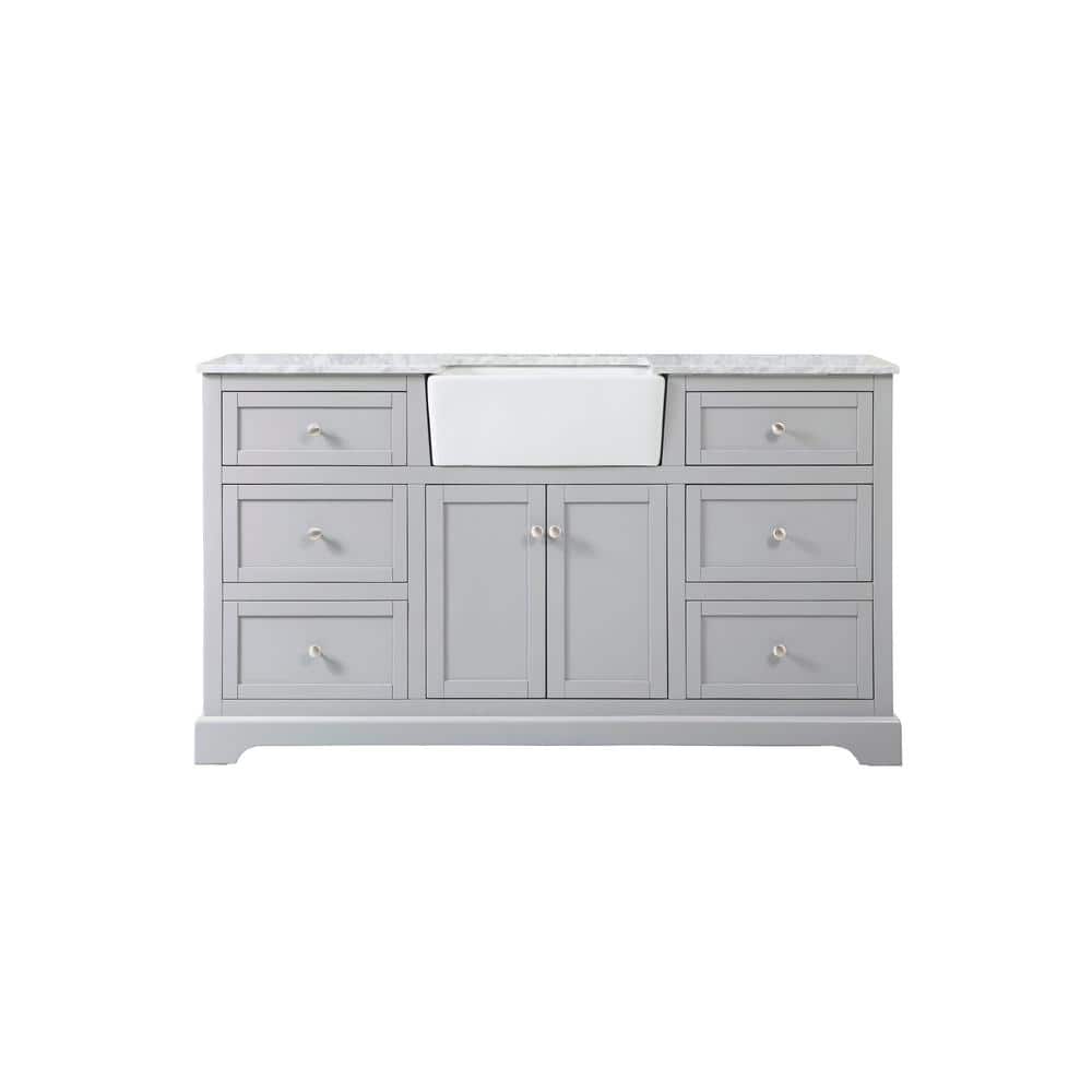 Timeless Home 60 in. W x 22 in. D x 34.75 in. H Single Bathroom Vanity Side
