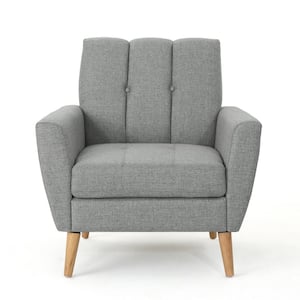 Treston Grey Fabric Tufted Club Chair