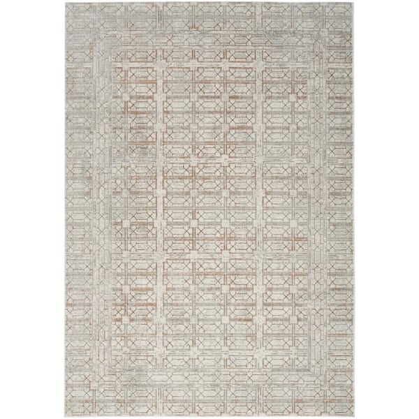 Nourison Desire Ivory Beige 5 ft. x 7 ft. Abstract Contemporary Area Rug