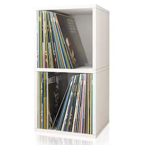 zBoard White 2-Shelf Vinyl Record and LP Record Album Storage Shelf