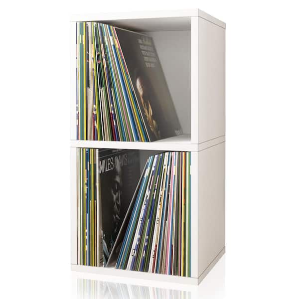 Way Basics zBoard White 2-Shelf Vinyl Record and LP Record Album Storage Shelf
