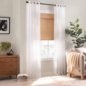 Natural Cordless Light Filtering Privacy Bamboo Roman Shade 27 in. W x 72 in. L