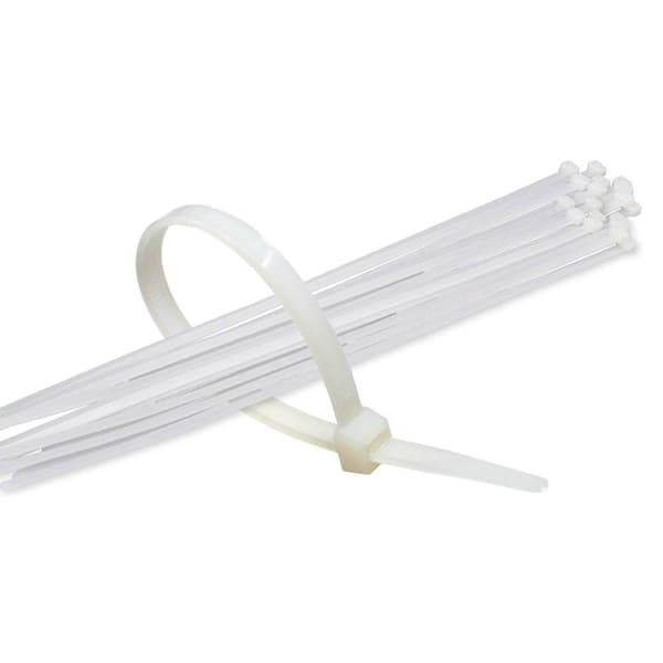 BOEN 8 in. Clear Nylon Cable Ties (500-Piece)