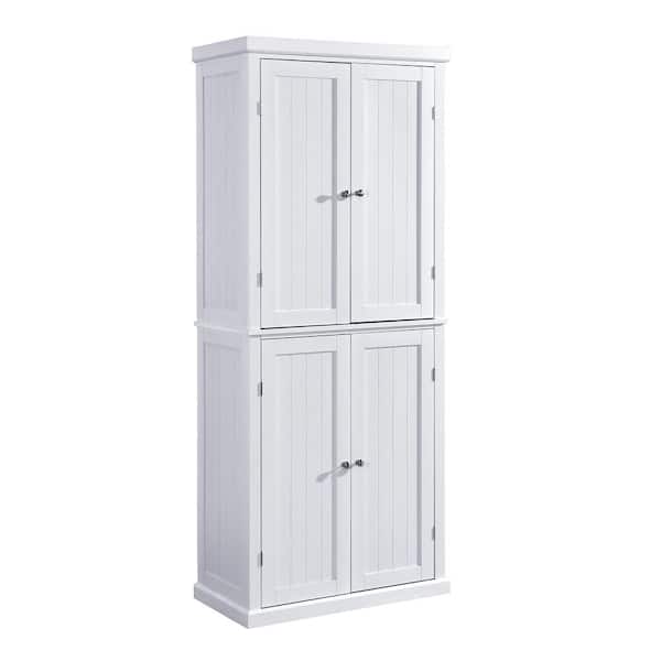 6-Shelf White MDF Pantry Organizer with 4-Doors and Adjustable Shelves for  Kitchen/Living Room/Bedroom AYBSZHD2146 - The Home Depot