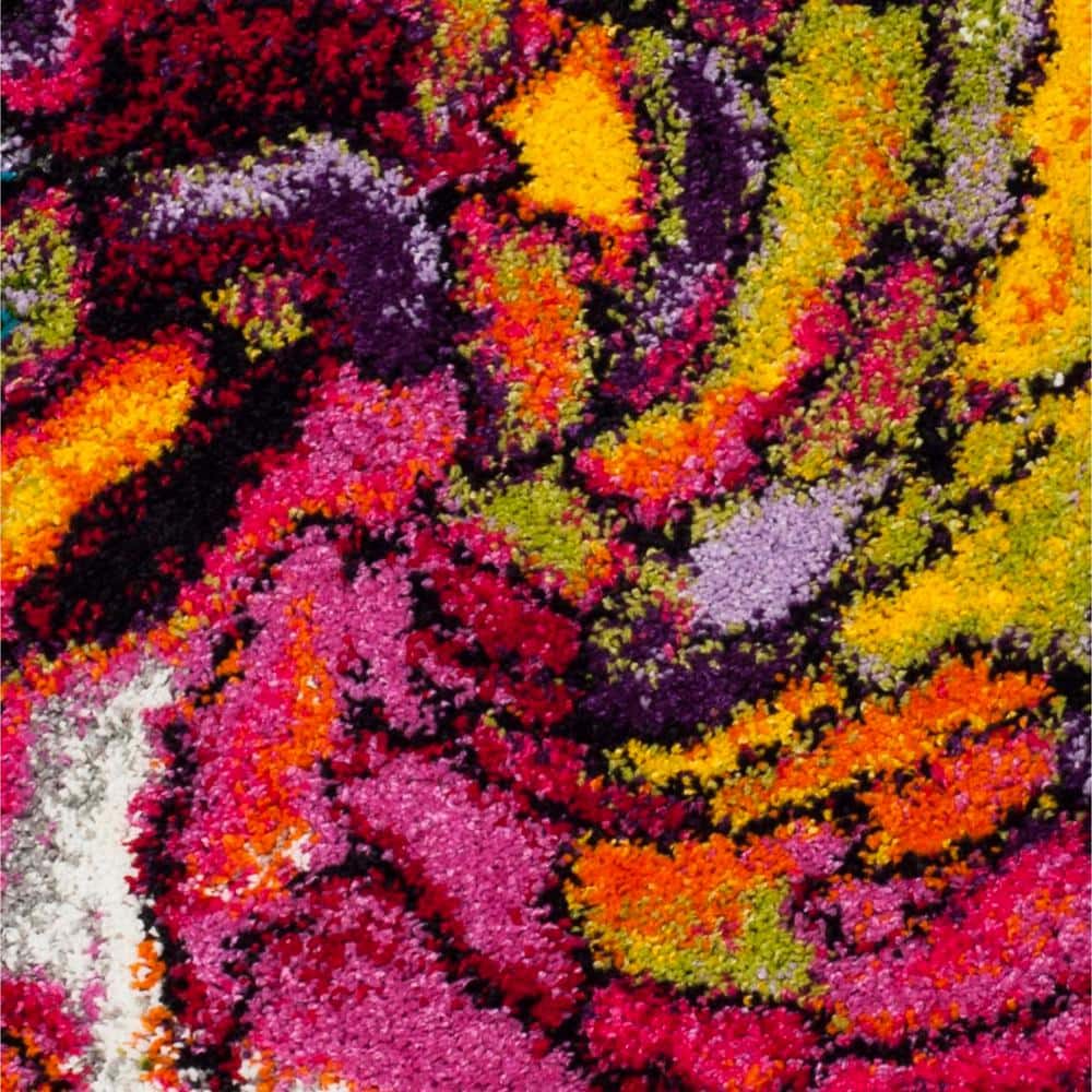 Fiesta Multi-Color Abstract Shag Area Rug