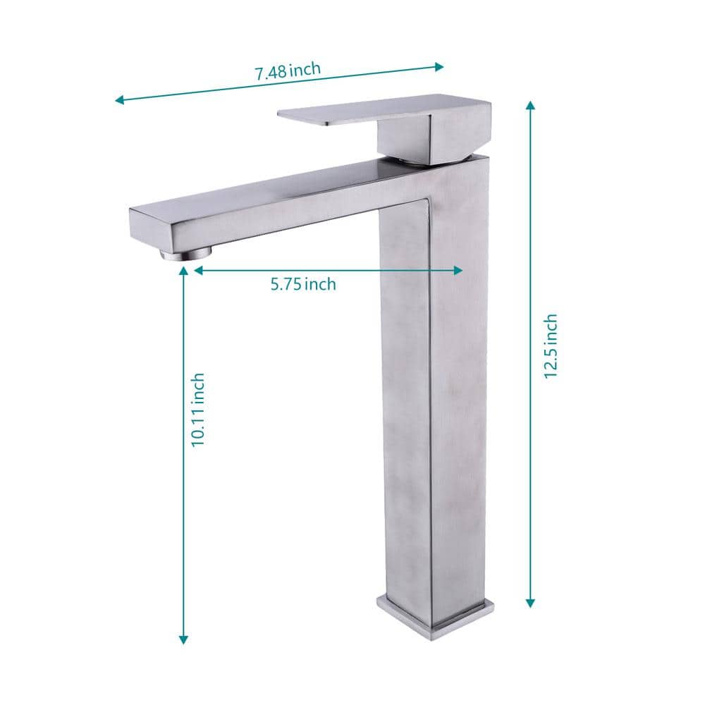 Brushed Nickel Single Handle High Arc Bathroom Faucet